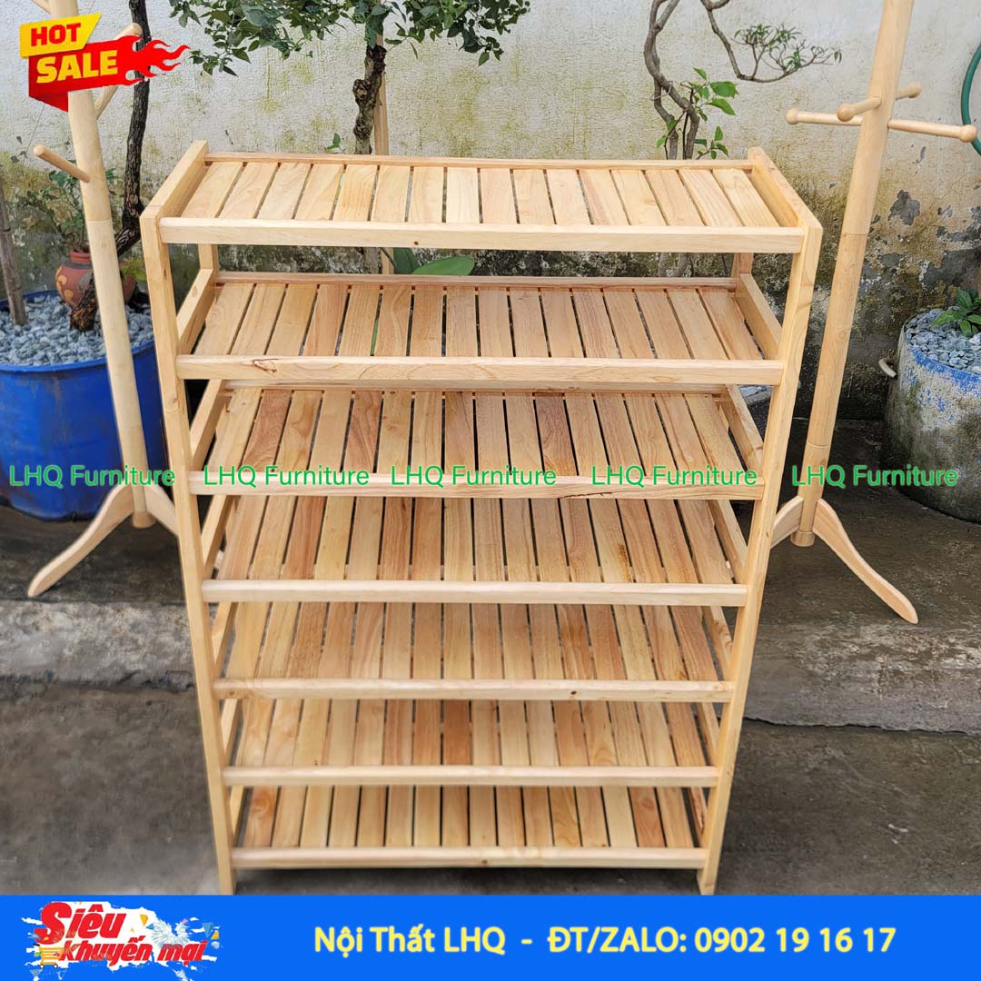 Kệ Để Giày Dép Gỗ 7 Tầng Rộng 62cm | Nội Thất LHQ
