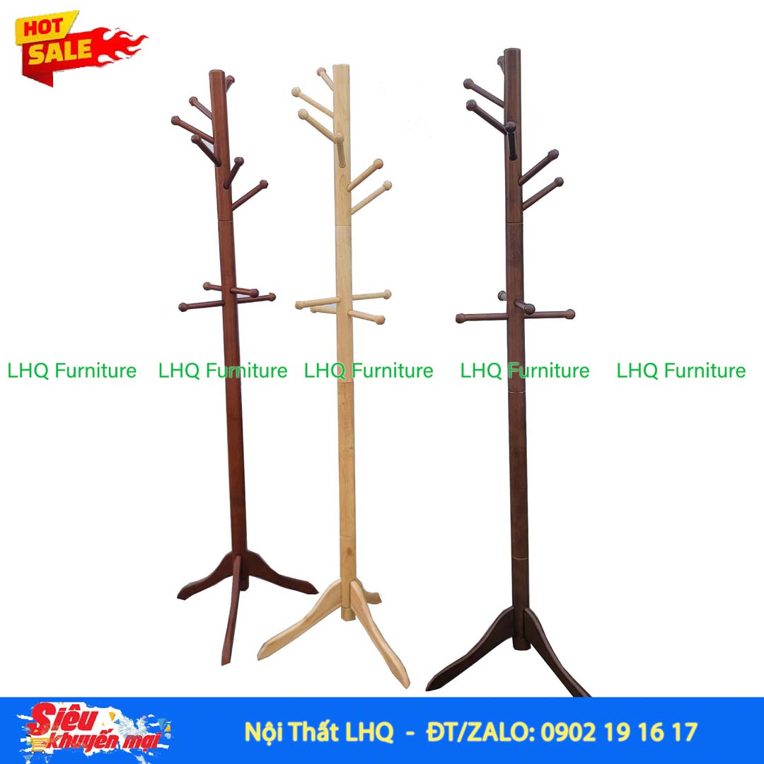 Cây Treo Quần Áo Số 5 Gỗ Cao Su | LHQ Furniture