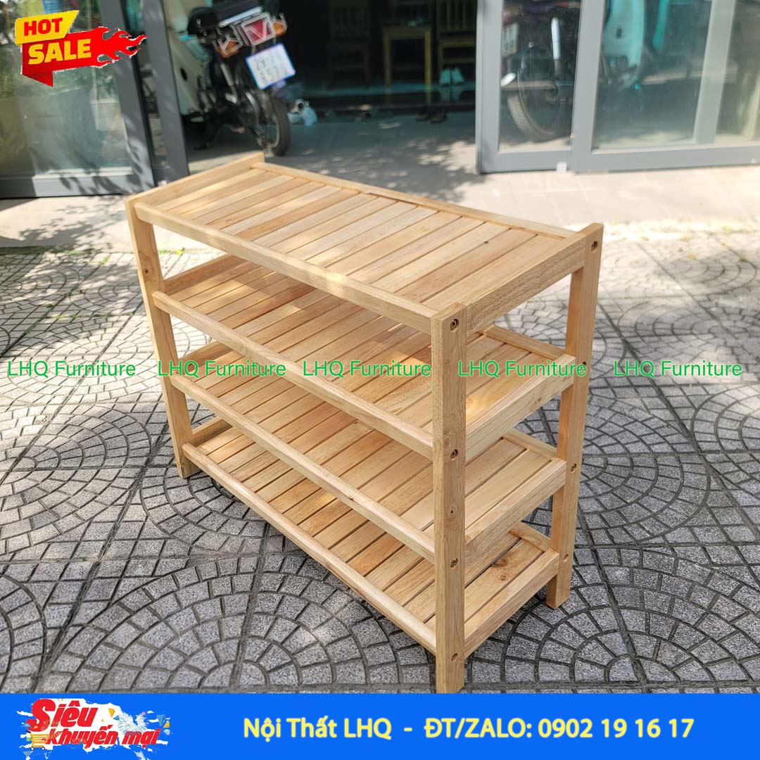 Kệ Để Giày Dép Gỗ 4 Tầng Rộng 80cm | Nội Thất LHQ