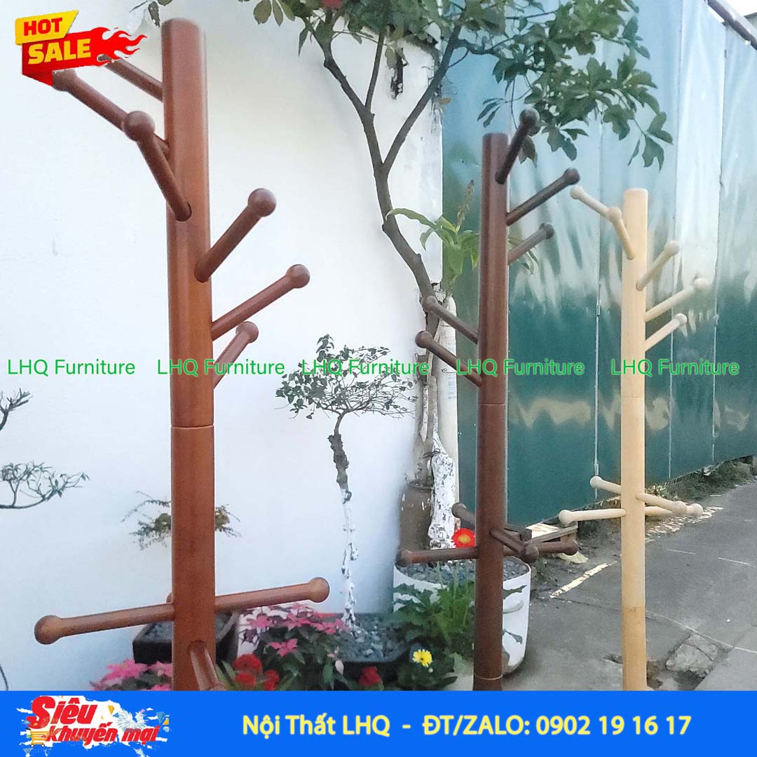 Cây Treo Quần Áo Số 5 Gỗ Cao Su | LHQ Furniture