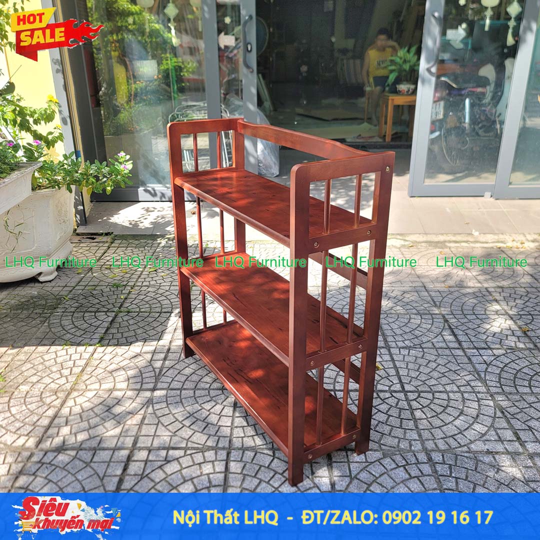 Kệ Sách 3 Tầng Gỗ Cao Su – Giải Pháp Lưu Trữ Gọn Gàng, Bền Đẹp Cho Mọi Không Gian