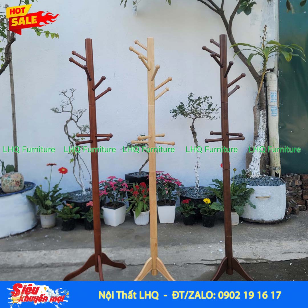 Cây Treo Quần Áo Số 5 Gỗ Cao Su | LHQ Furniture