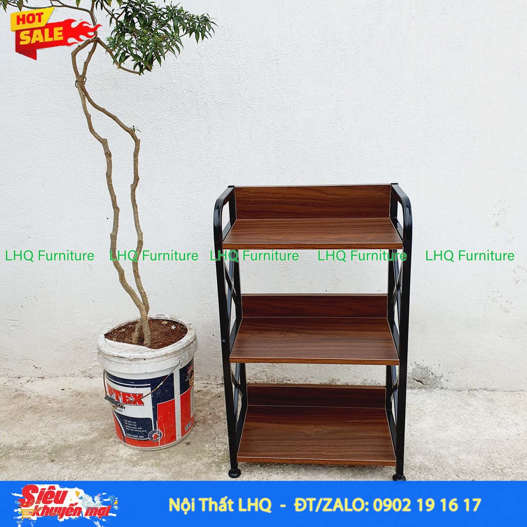 Kệ Sách Khung Sắt Gỗ Melamin 3T60 Rộng 60cm