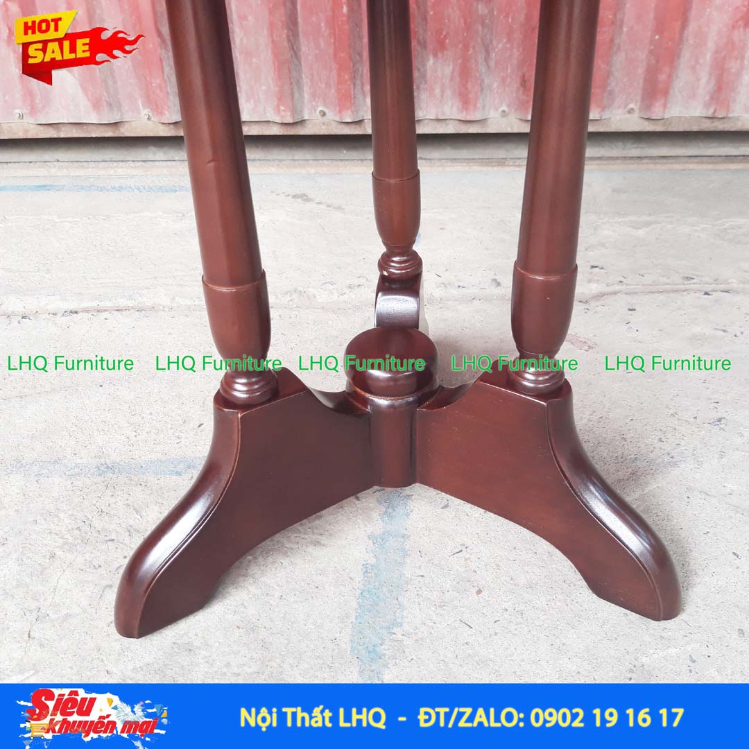 Bàn Kẹp Trà Gỗ Cao Su Tự Nhiên 60x60cm Đa Năng