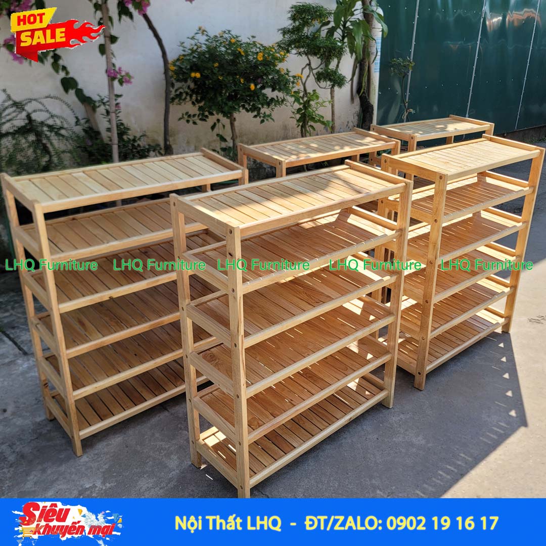 Kệ Để Giày Dép Gỗ 6 Tầng Rộng 80cm | Nội Thất LHQ