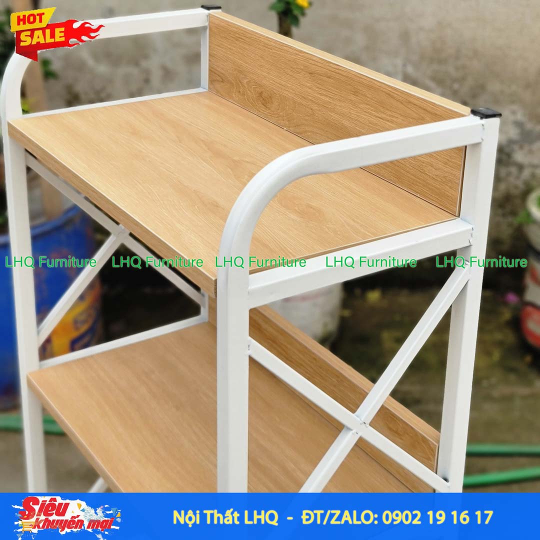 Kệ Sách Khung Sắt Gỗ Melamin 4T70 | Nội Thất LHQ