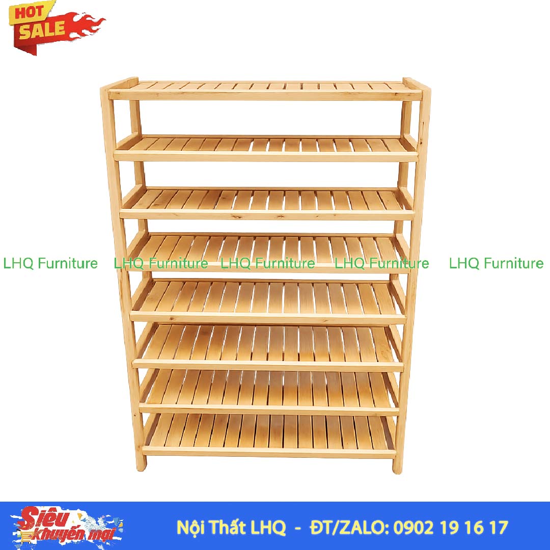 Kệ Để Giày Dép Gỗ 8 Tầng Rộng 80cm | Nội Thất LHQ
