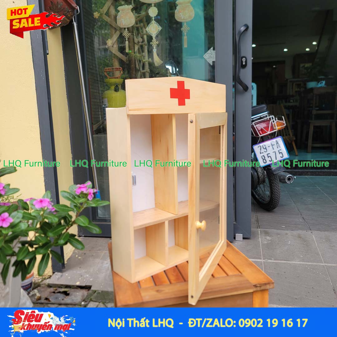 Tủ Thuốc Gia Đình To Gỗ Tự Nhiên Treo Tường Bền Đẹp Giá Rẻ