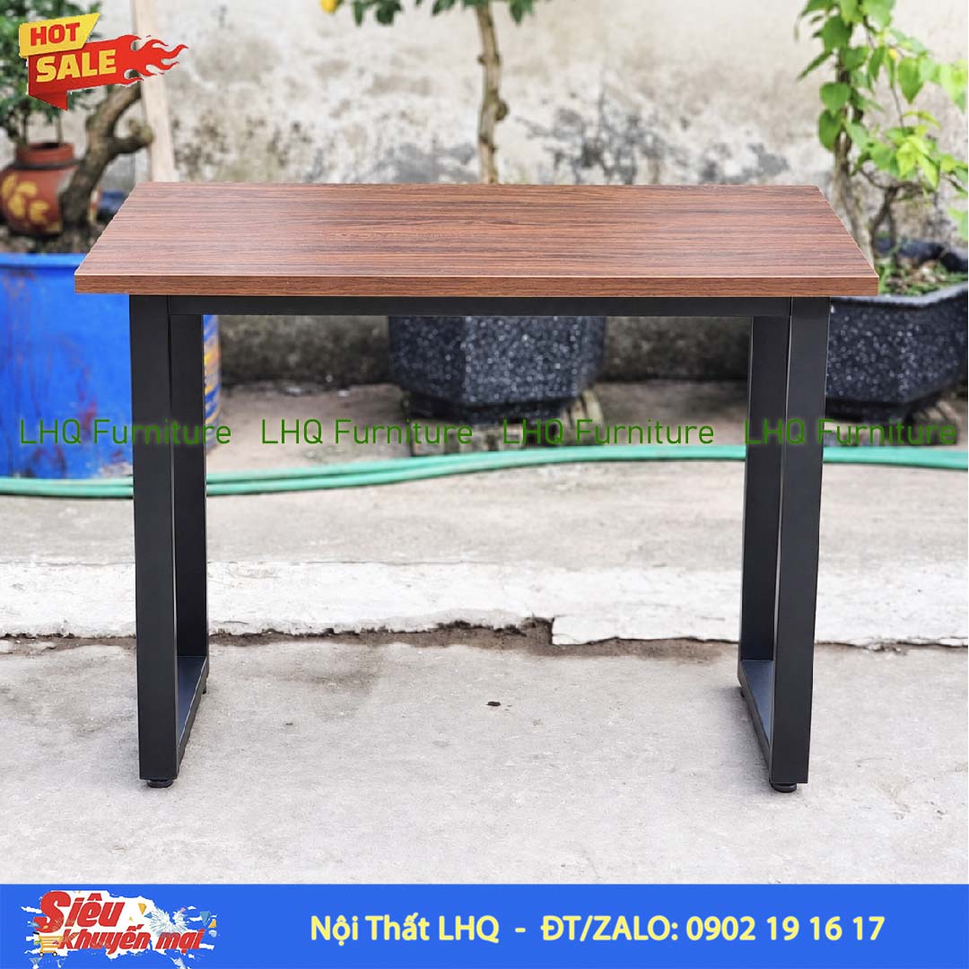 Bàn học chân sắt chữ U 1m2 gỗ MDF – Mặt bàn rộng, tiện dụng