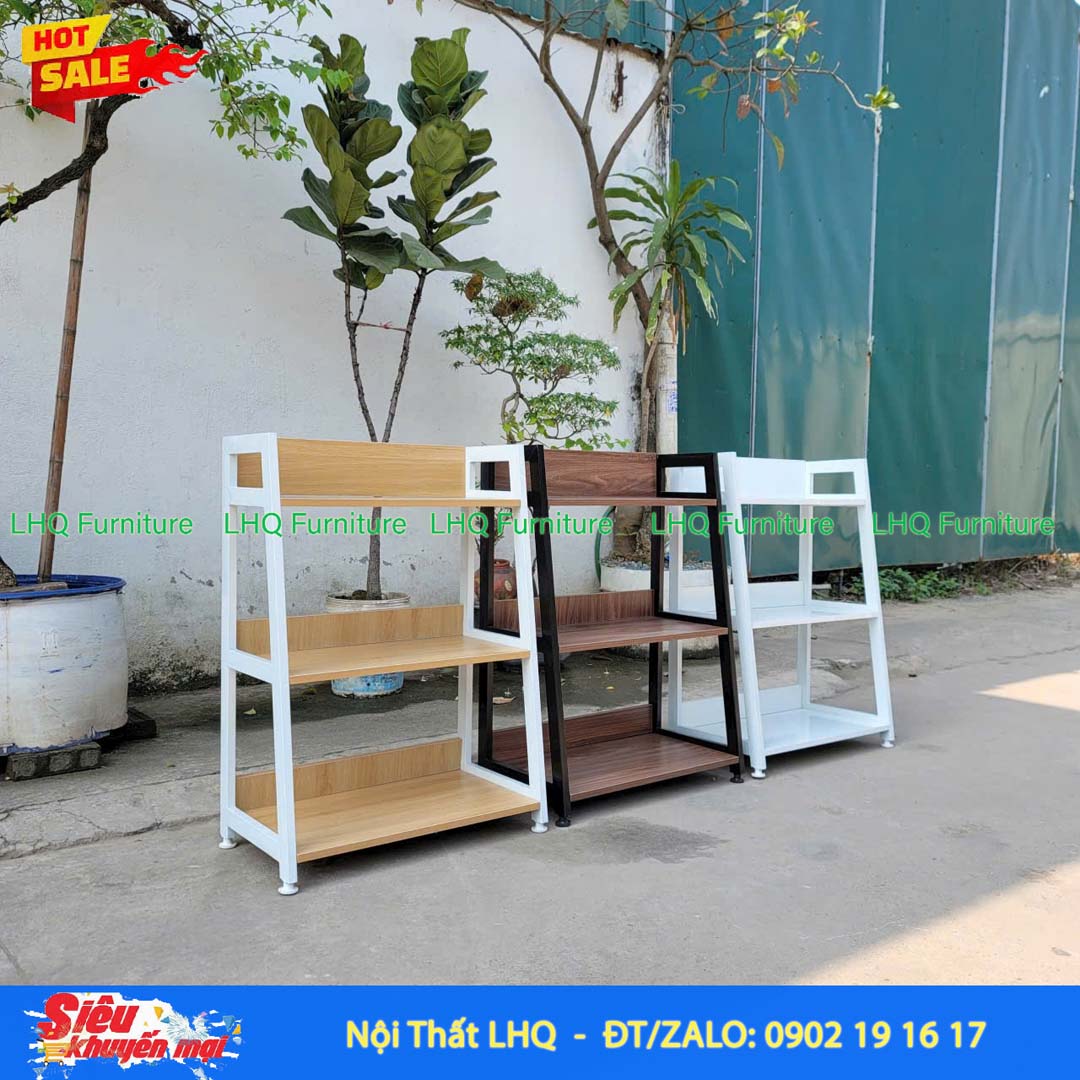 Kệ Chữ A 3 Tầng Khung Sắt Mặt Gỗ MDF