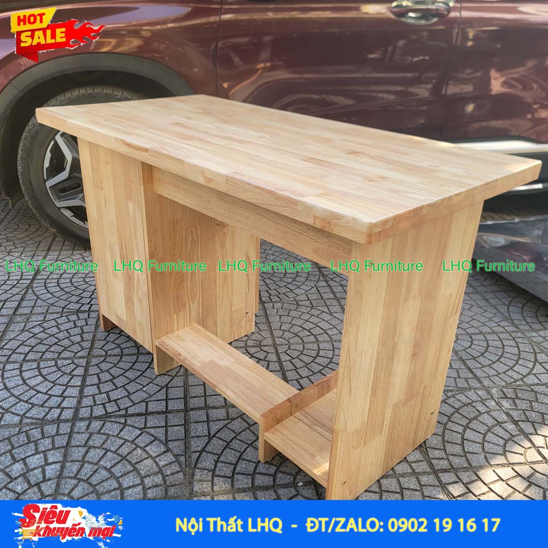 Bàn Làm Việc 1m2 Gỗ 1,8 | Gỗ Cao Su Tự Nhiên Bền Đẹp, Tiện Dụng