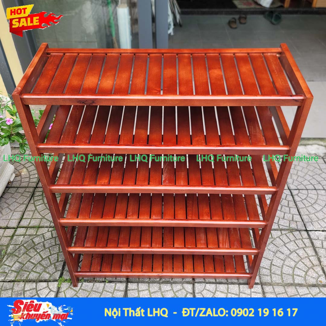 Kệ Để Giày Dép Gỗ 6 Tầng Rộng 80cm | Nội Thất LHQ