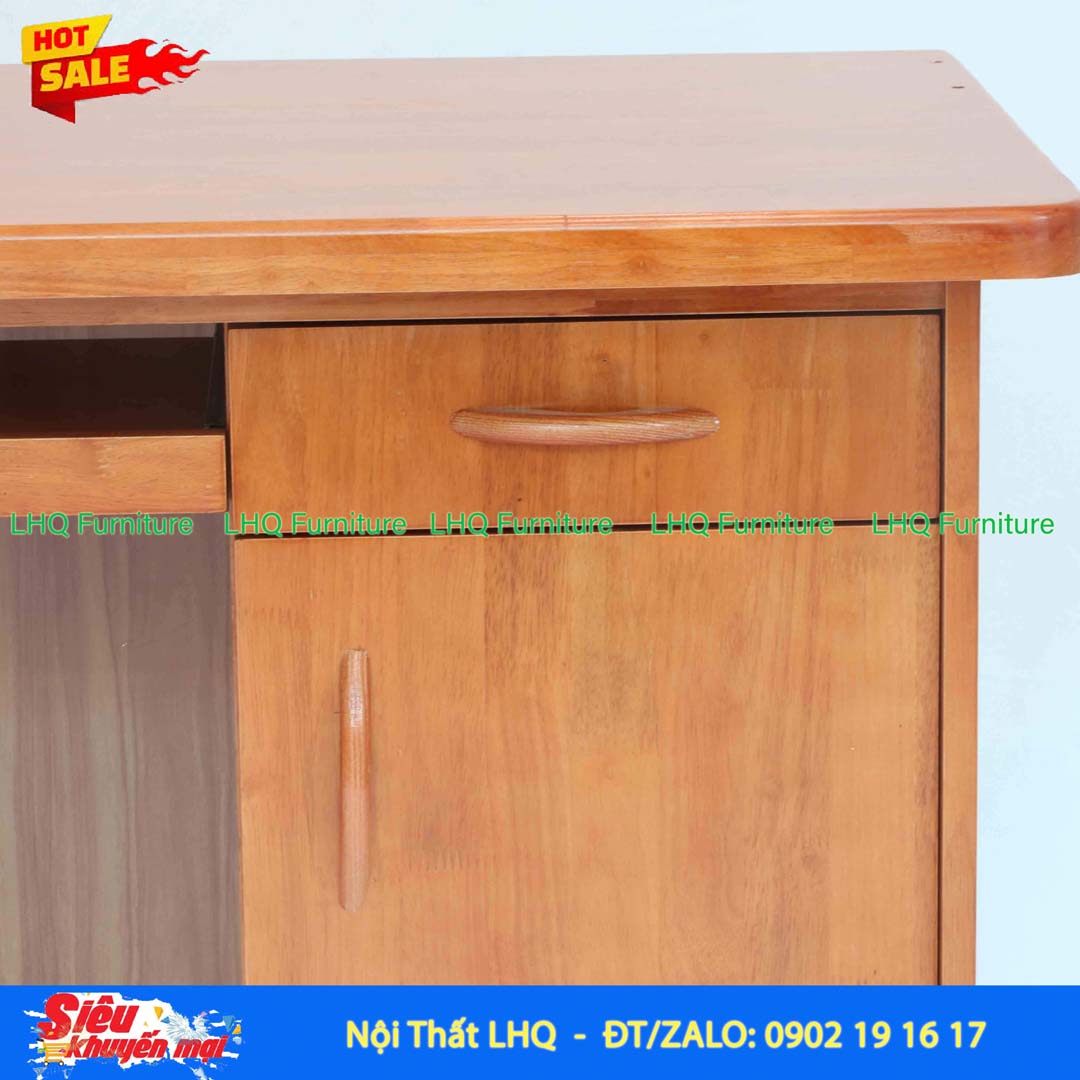 Bàn Học Có Giá Sách 1m2 Gỗ 1,8 | Gỗ Cao Su Tự Nhiên Cao Cấp