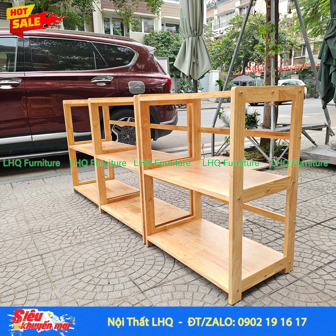 Kệ Để Lò Vi Sóng Mặt Liền 3 Tầng Gỗ Cao Su | Nội Thất LHQ