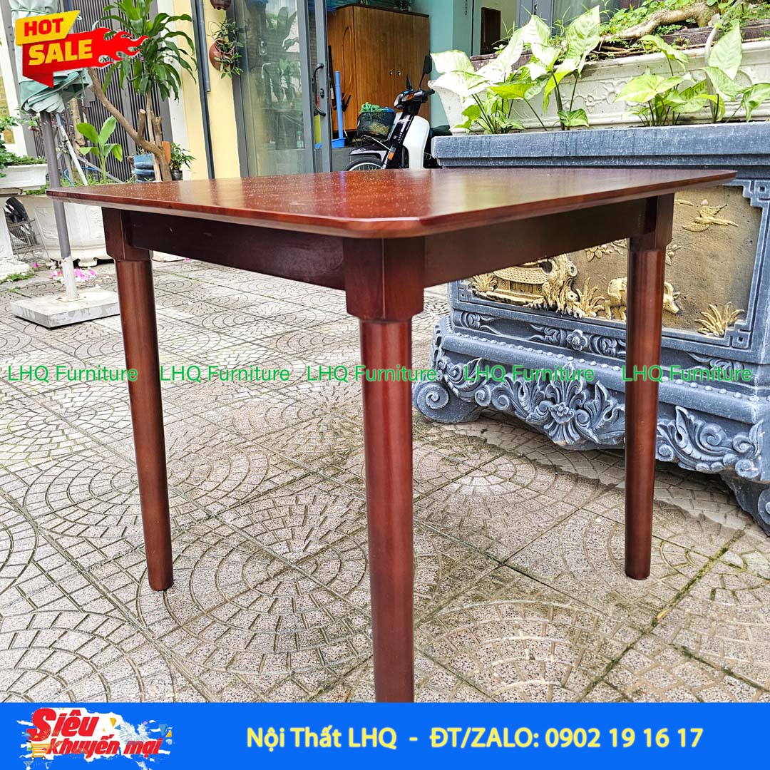 Bàn ăn chân tròn 80cm gỗ tự nhiên – Thiết kế nhỏ gọn, hiện đại