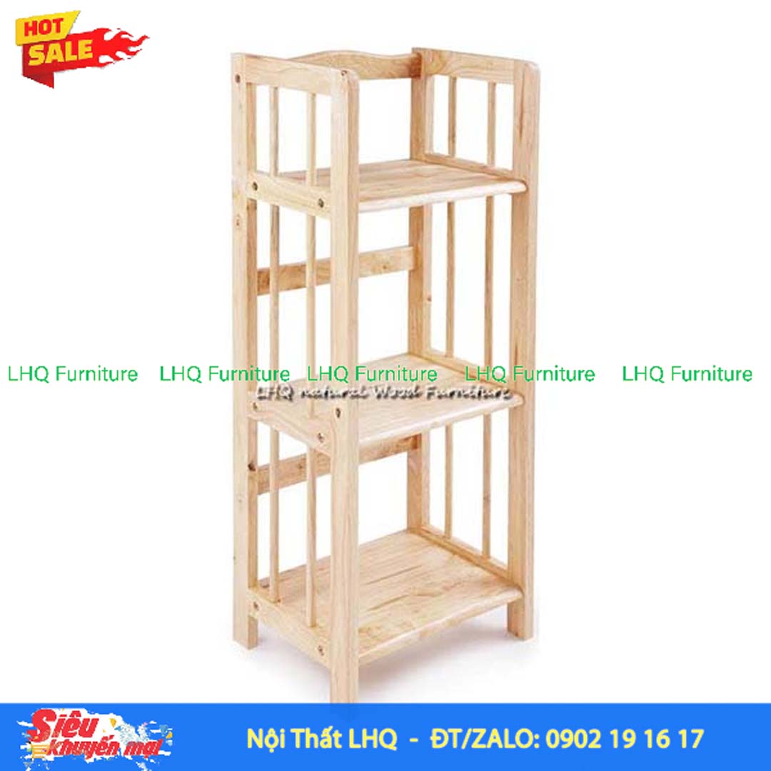 Kệ Sách Gỗ 3 Tầng Rộng 50cm – Gỗ Cao Su Tự Nhiên Bền Đẹp, Chắc Chắn