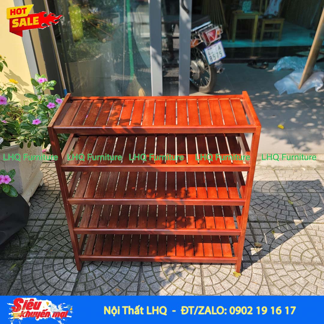 Kệ Để Giày Dép Gỗ 5 Tầng Rộng 80cm | Nội Thất LHQ