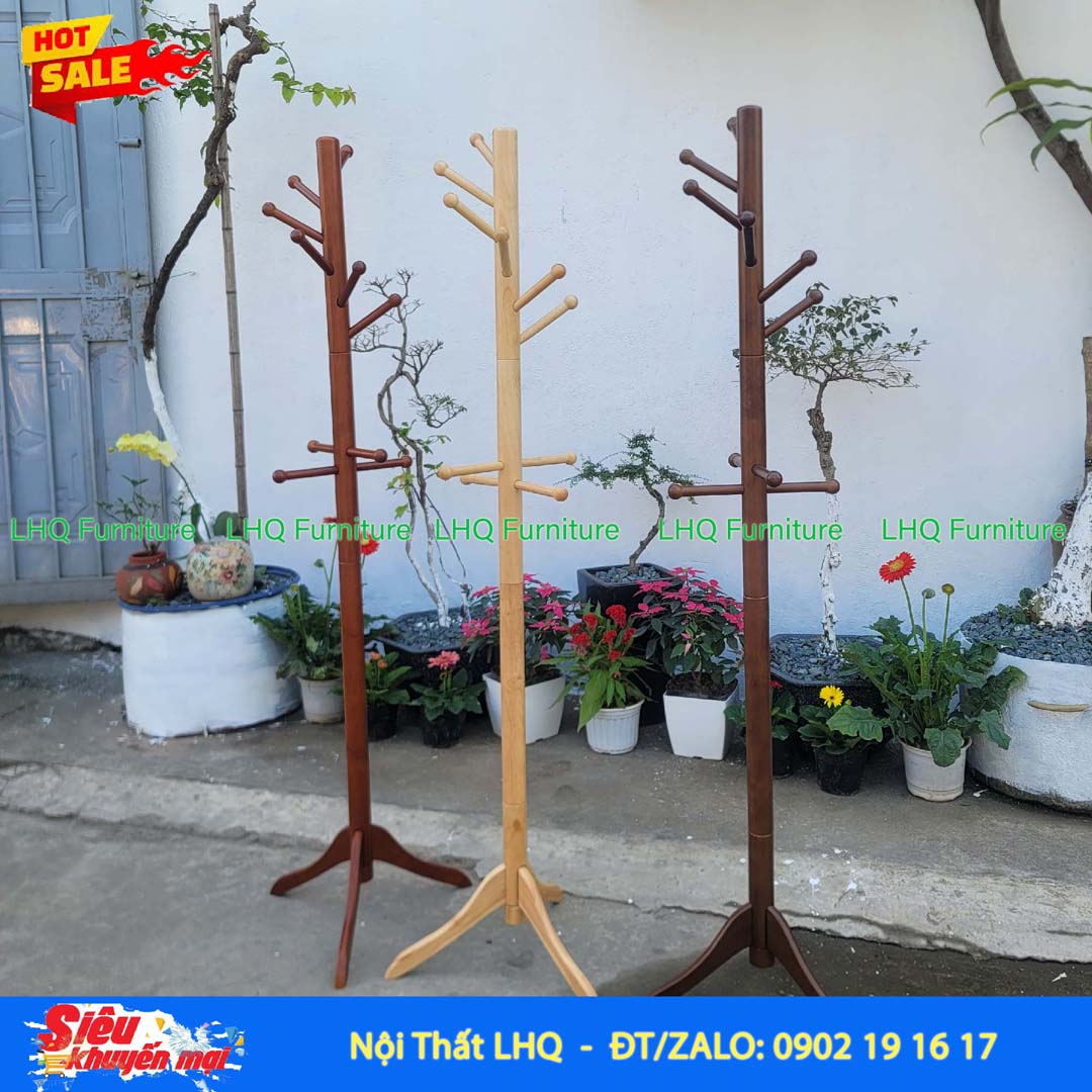 Cây Treo Quần Áo Số 5 Gỗ Cao Su | LHQ Furniture