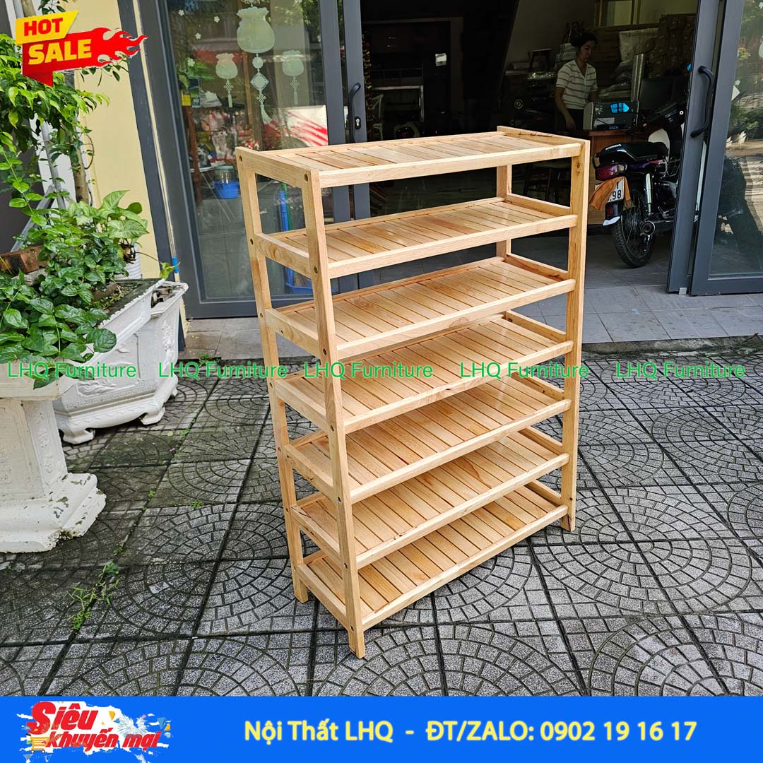 Kệ Để Giày Dép Gỗ 7 Tầng Rộng 62cm | Nội Thất LHQ