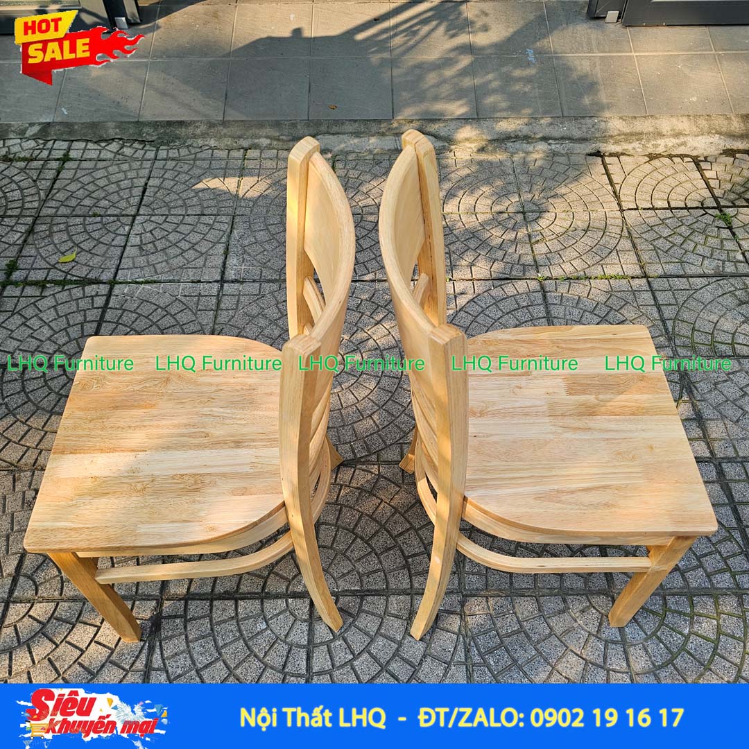 Ghế Cafe, Ghế Bàn Ăn Cabin Mặt Gỗ – Gỗ cao su tự nhiên