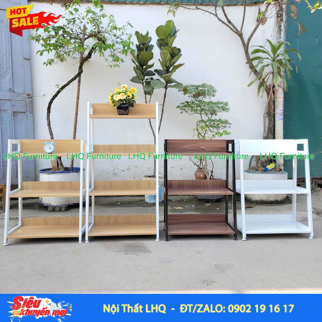 Kệ Chữ A 4 Tầng Khung Sắt Mặt Gỗ MDF | LHQ Furniture