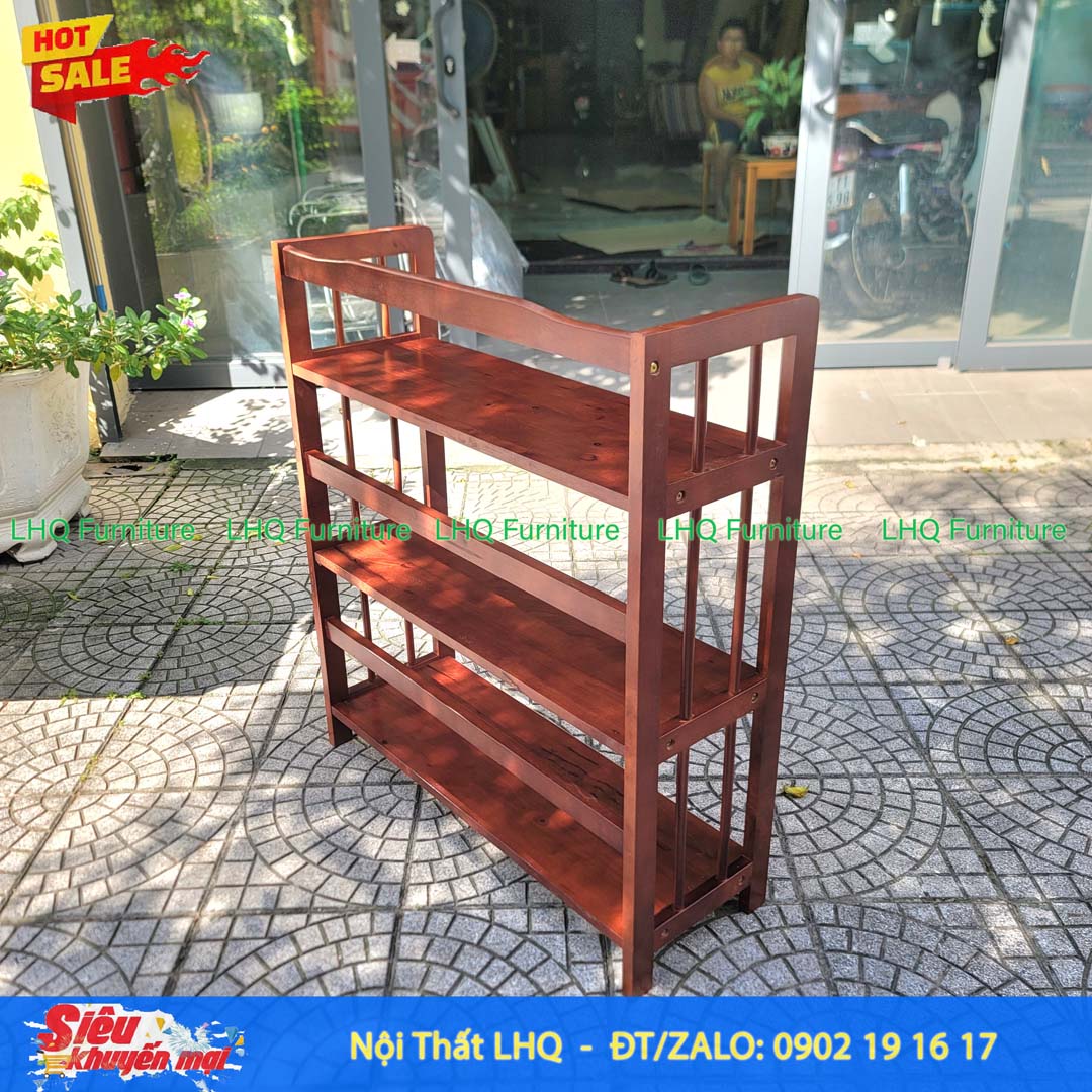 Kệ Sách Gỗ 3 Tầng Rộng 90cm – Mẫu Kệ Gỗ Cao Su Chắc Chắn, Hiện Đại Cho Mọi Không Gian