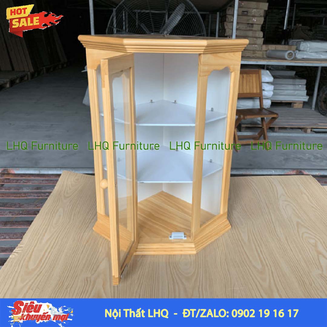 Tủ Thuốc Góc Gỗ Thông 3 Tầng Nhỏ Gọn | Nội Thất LHQ