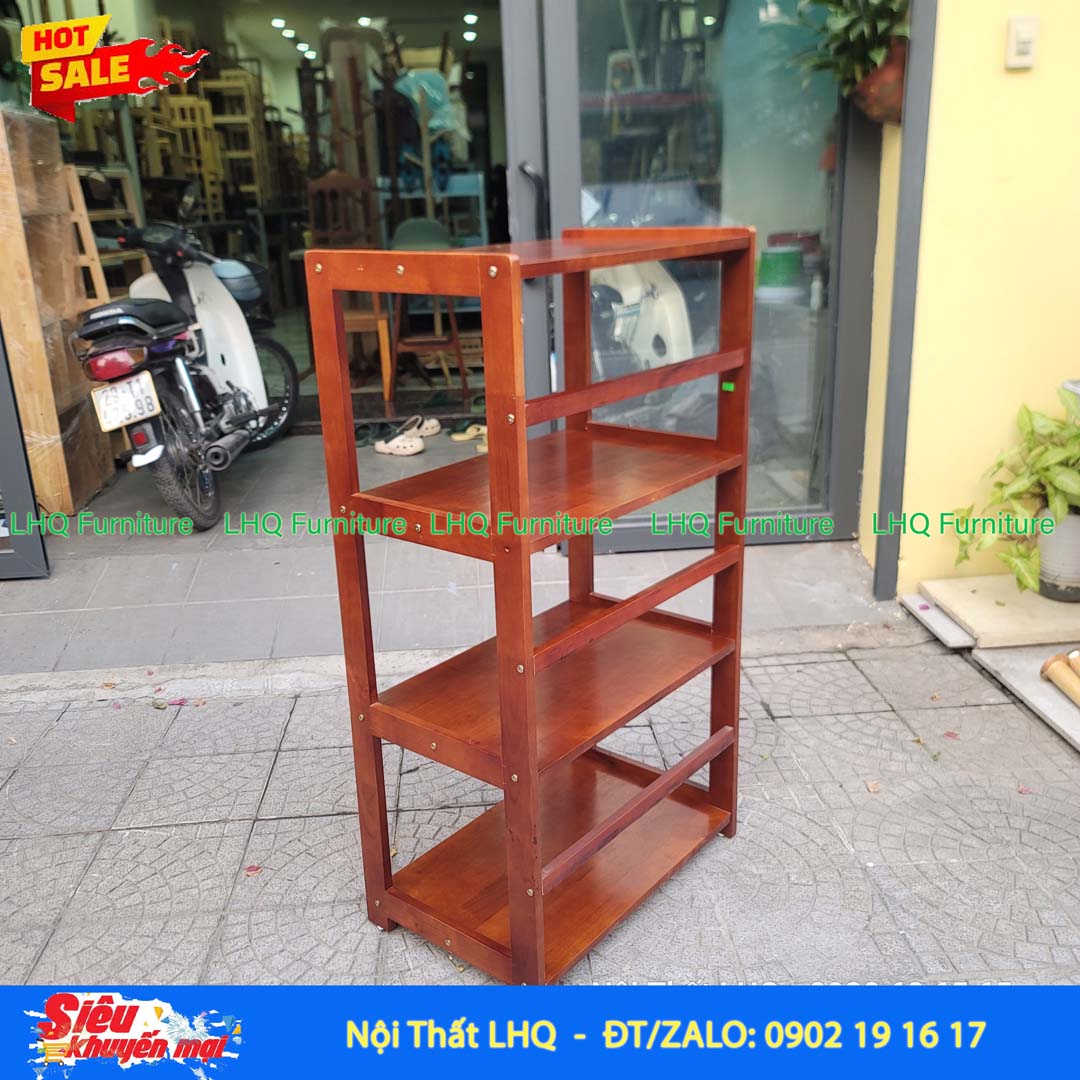 Kệ Để Lò Vi Sóng Mặt Liền 4 Tầng Gỗ Cao Su | Nội Thất LHQ