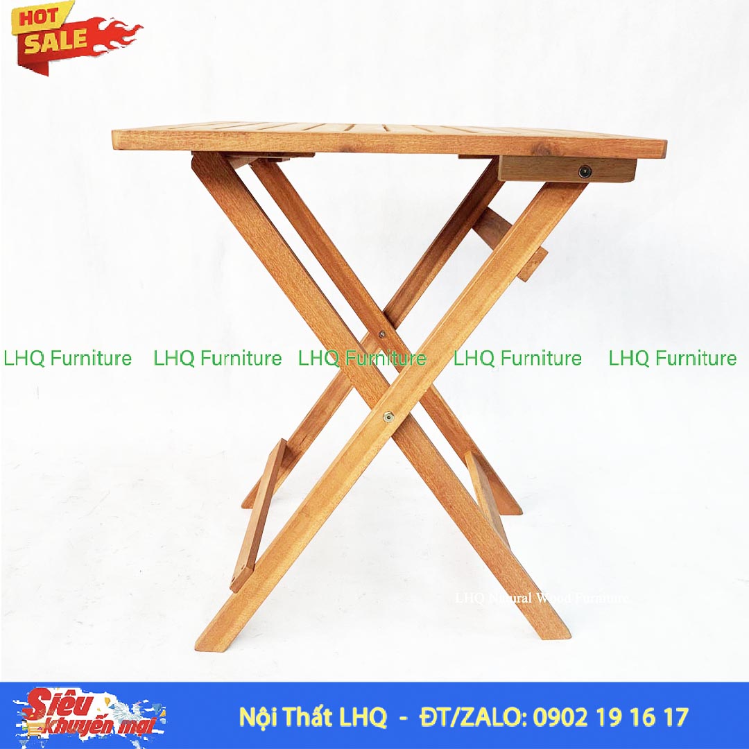 Bàn Cafe Nan Cao Gỗ Tràm Xếp Gọn 60x60cm