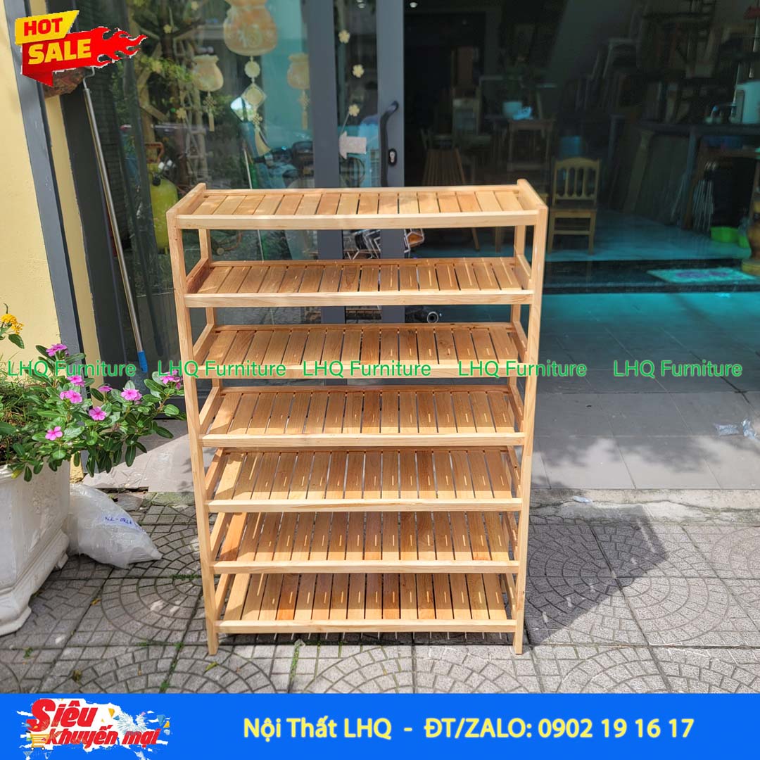 Kệ Để Giày Dép Gỗ 7 Tầng Rộng 80cm | Nội Thất LHQ