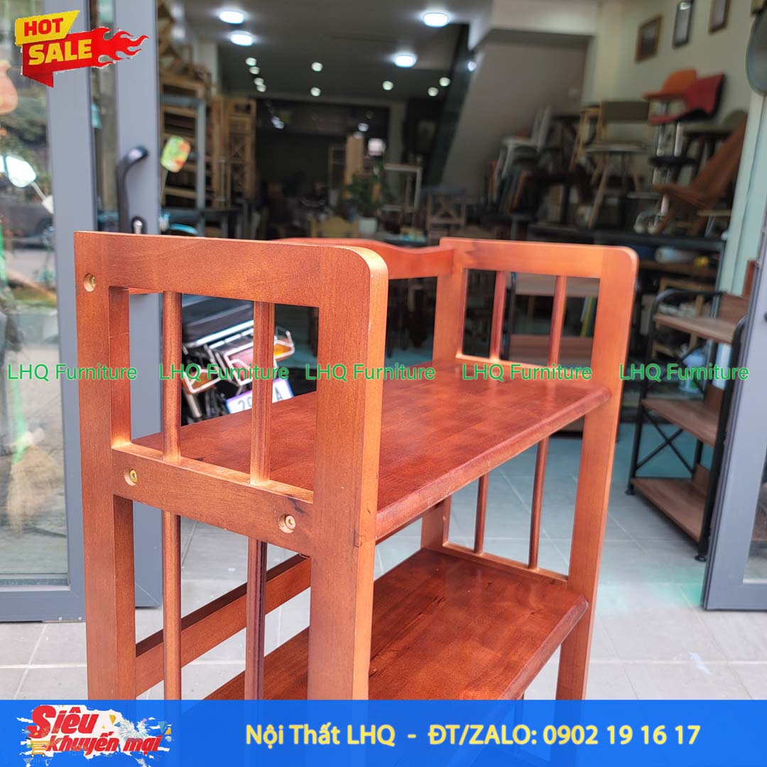 Kệ Sách Gỗ 4 Tầng Rộng 90cm – Kệ Sách Gỗ Cao Su Tự Nhiên Chắc Chắn, Đa Năng