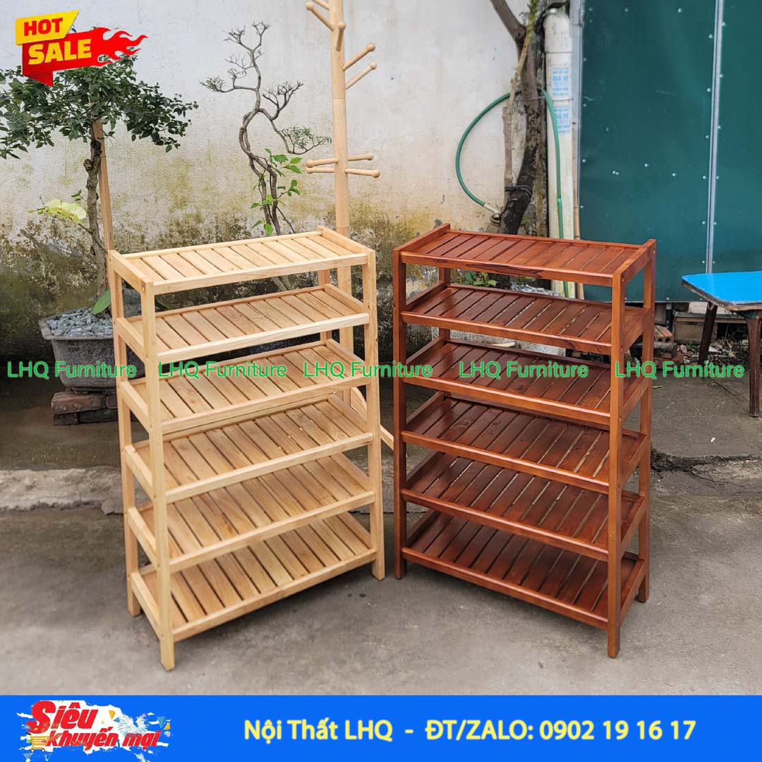 Kệ Để Giày Dép Gỗ 6 Tầng Rộng 62cm | Nội Thất LHQ