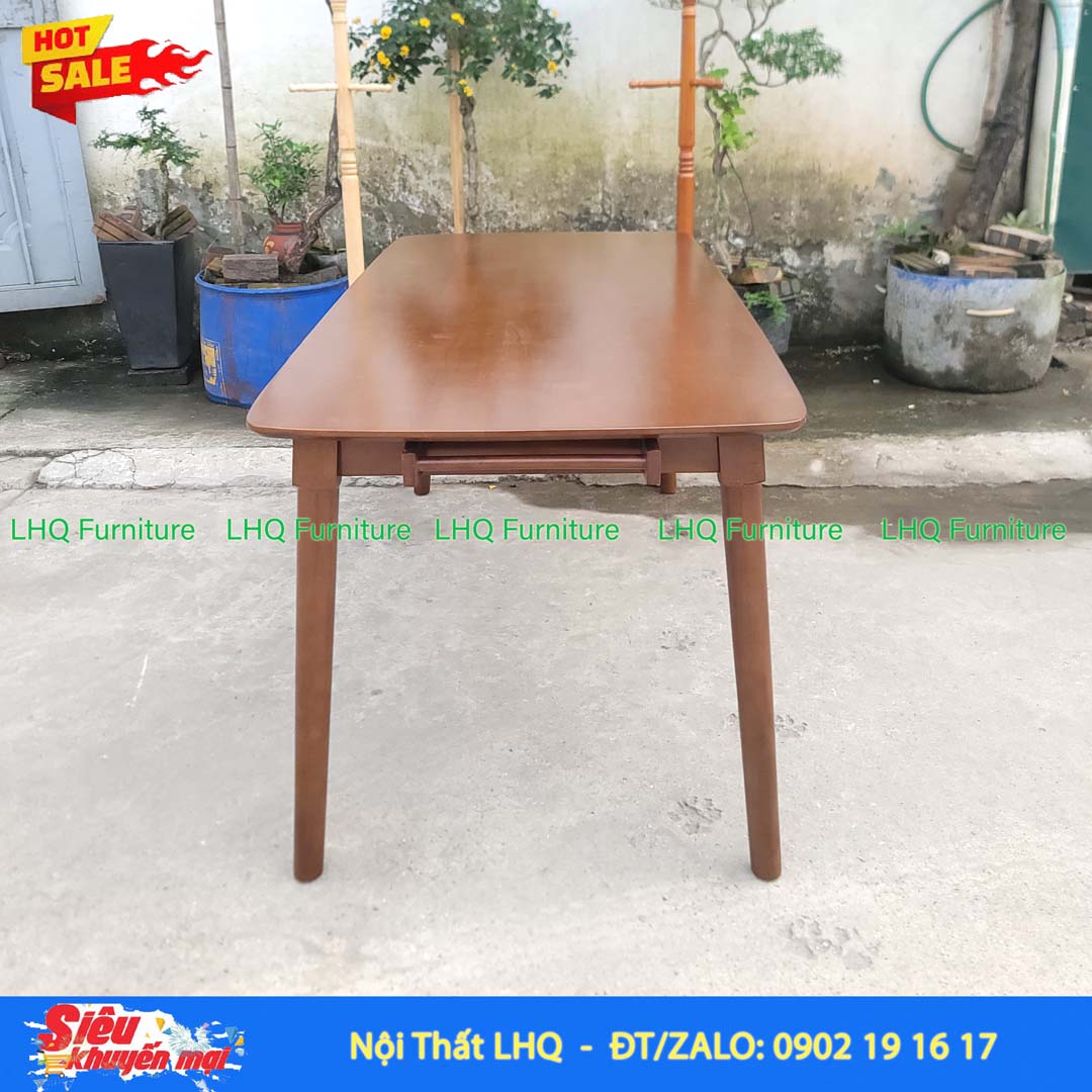 Bàn Ăn Gỗ Chân Tròn 1m6 Gỗ Cao Su Tự Nhiên - Thiết Kế Hiện Đại Cho Gia Đình 6 Người