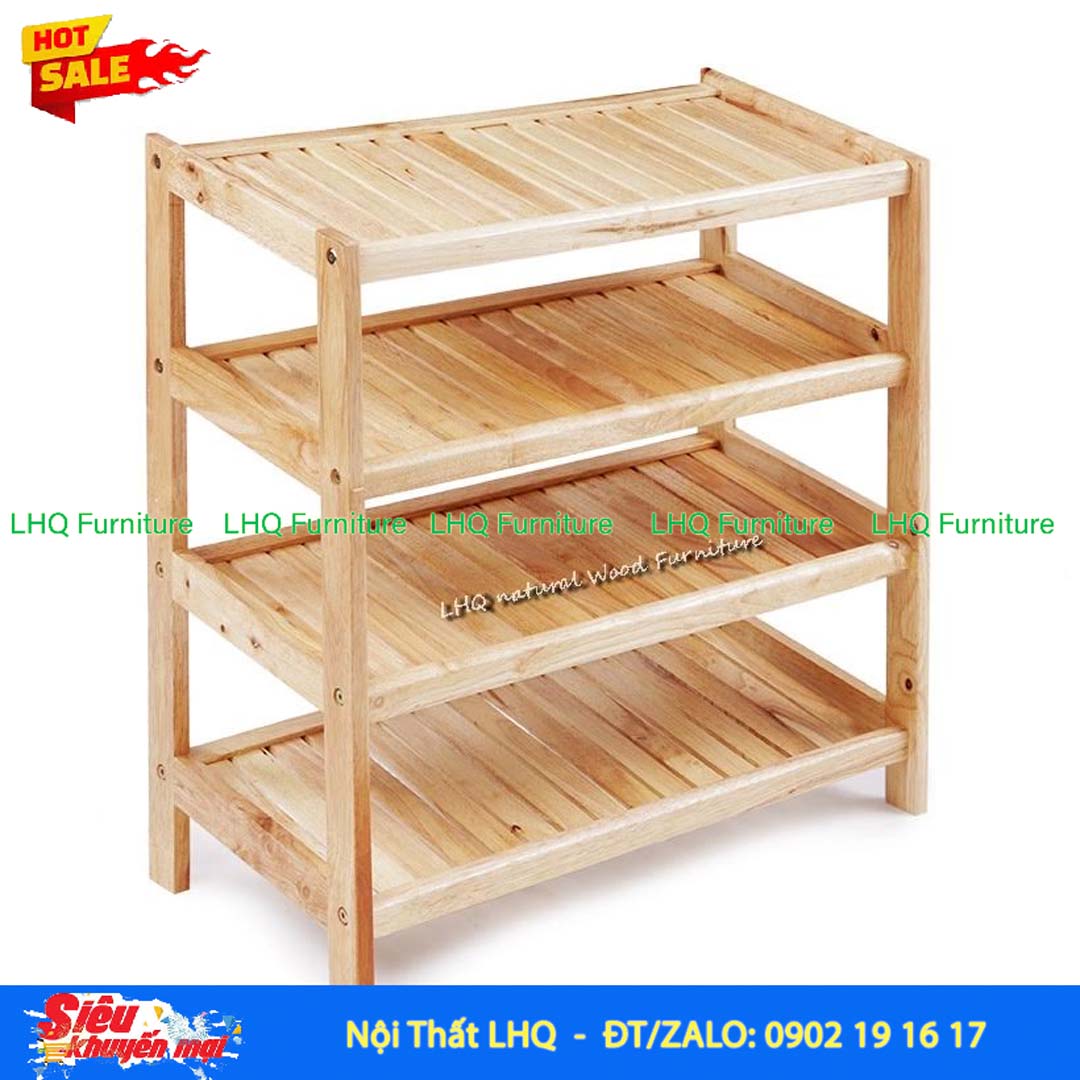 Kệ Để Giày Dép Gỗ 4 Tầng Rộng 62cm | Nội Thất LHQ