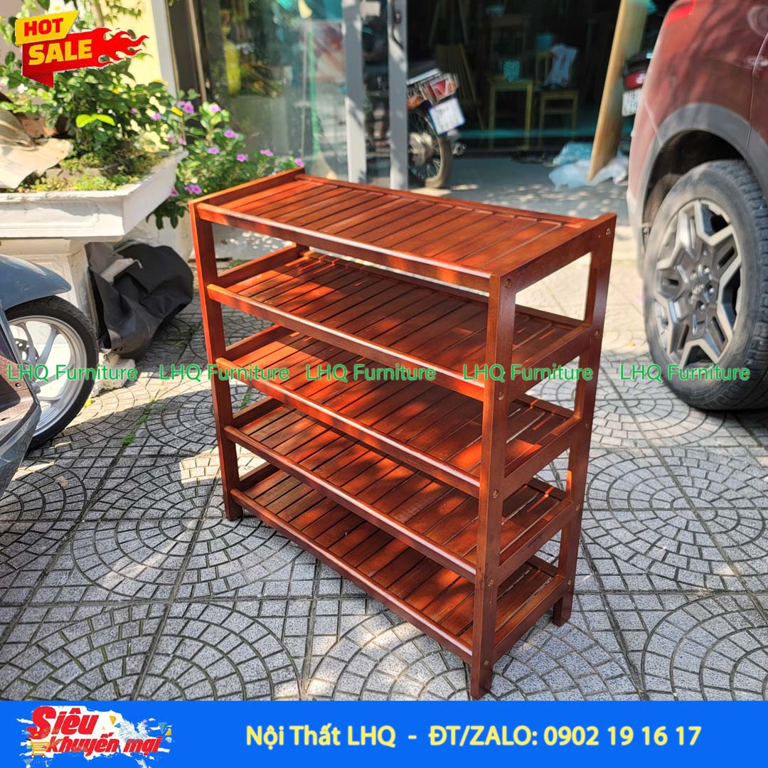 Kệ Để Giày Dép Gỗ 5 Tầng Rộng 80cm | Nội Thất LHQ