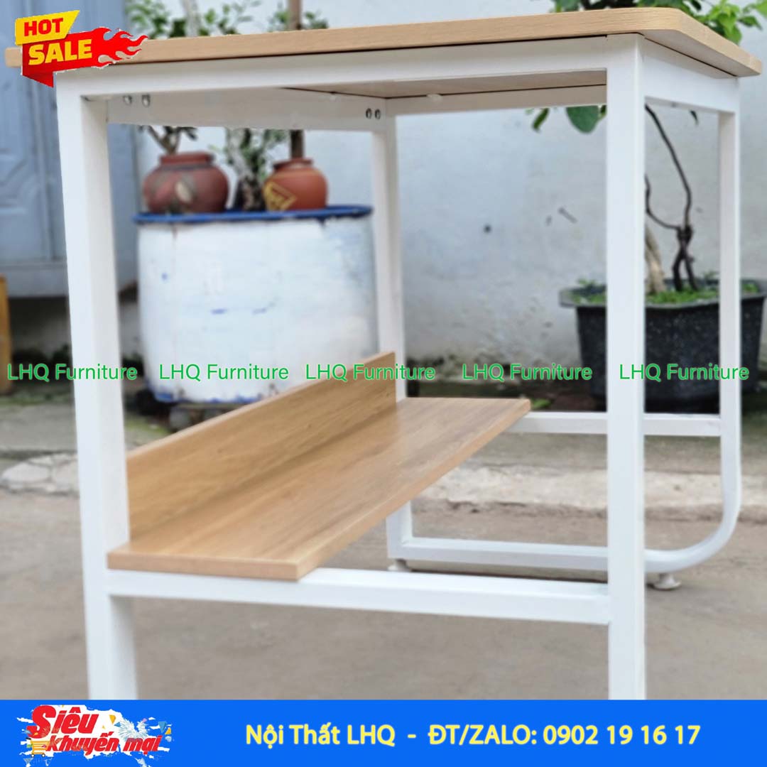 Bàn làm việc chân sắt rộng 1m – Khung sắt chắc chắn, thiết kế hiện đại