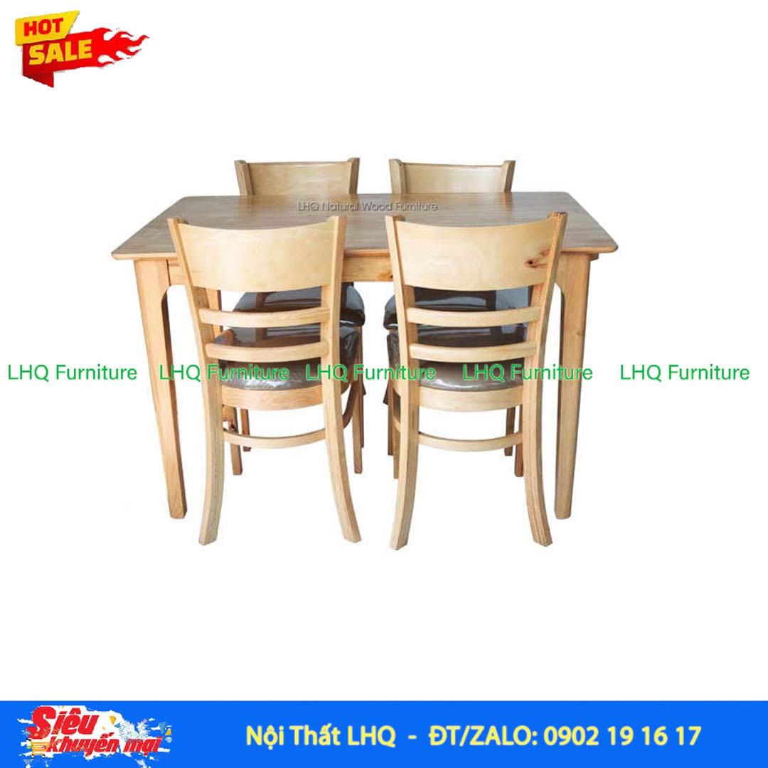 Bộ bàn ghế ăn Cabin - 4 ghế mặt đệm