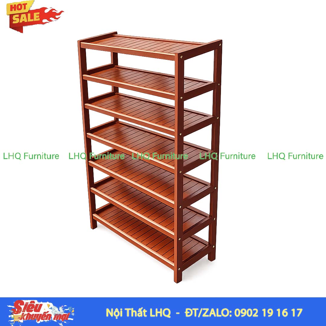 Kệ Để Giày Dép Gỗ 7 Tầng Rộng 62cm | Nội Thất LHQ