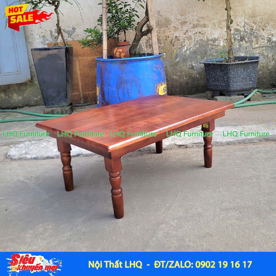 Bàn Trà Nhật Chân Tiện BCT57 – Gỗ Cao Su Tự Nhiên
