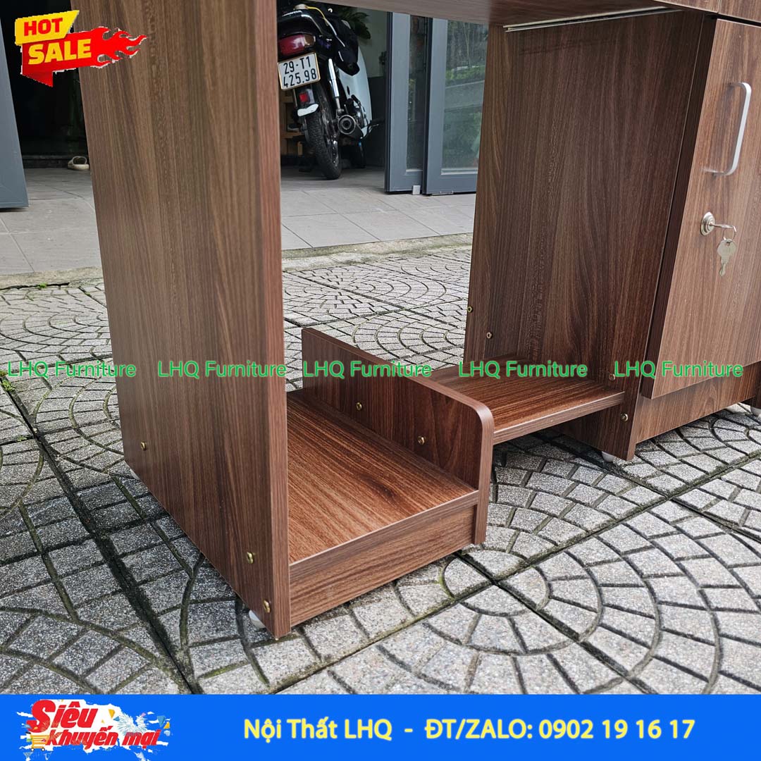 Bàn vi tính gỗ MDF rộng 1m2 – Thiết kế tháo ráp tiện lợi
