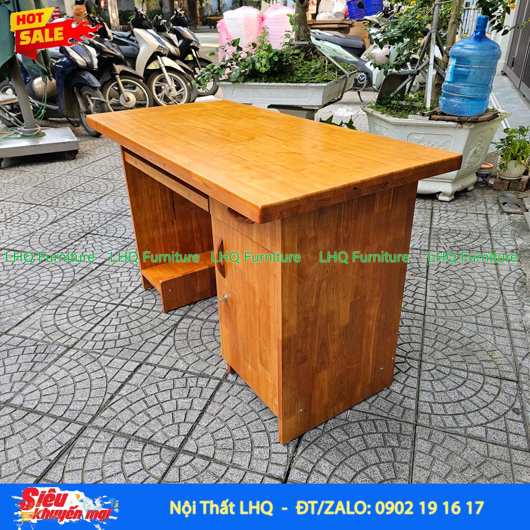Bàn Làm Việc 1m Gỗ 1,8 | Gỗ Cao Su Tự Nhiên Chắc Chắn, Tiện Dụng
