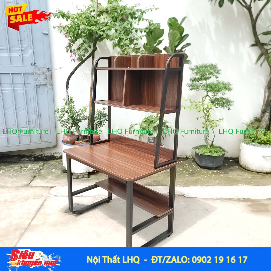 Bàn Học Giá Sách Khung Sắt Rộng 1m | Nội Thất LHQ