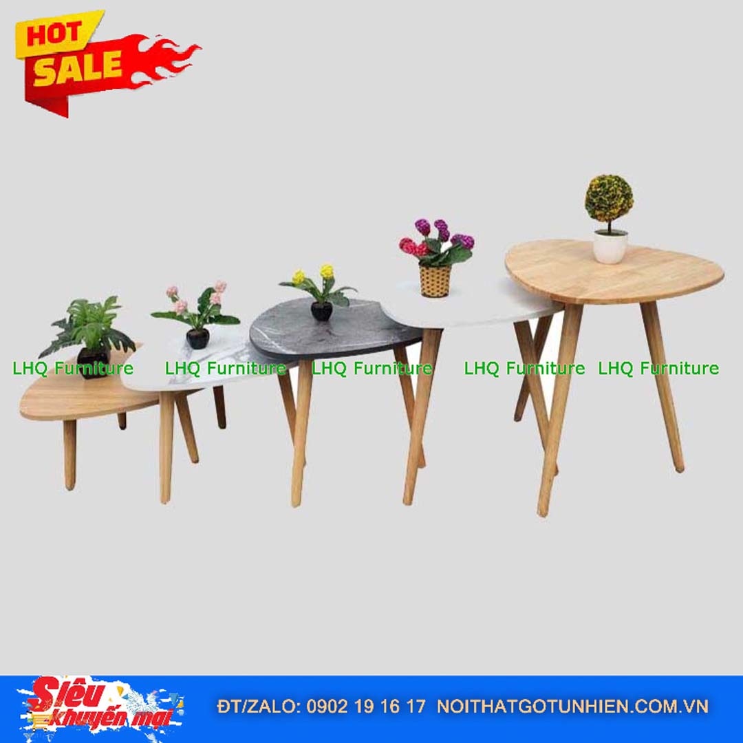 Mặt Bàn Tròn, Hình Tim Gỗ Cao Su Tự Nhiên – Decor DIY
