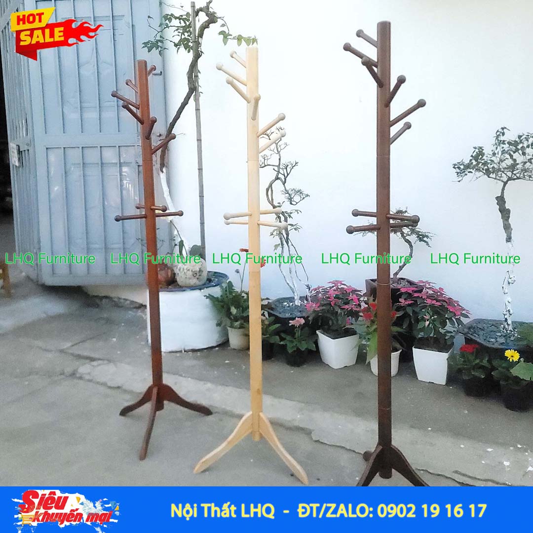 Cây Treo Quần Áo Số 5 Gỗ Cao Su | LHQ Furniture