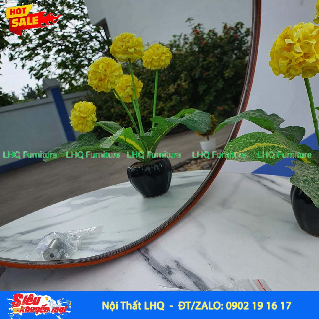 Gương Treo Dây Da Không Đèn D40 cm, Đẹp giá rẻ