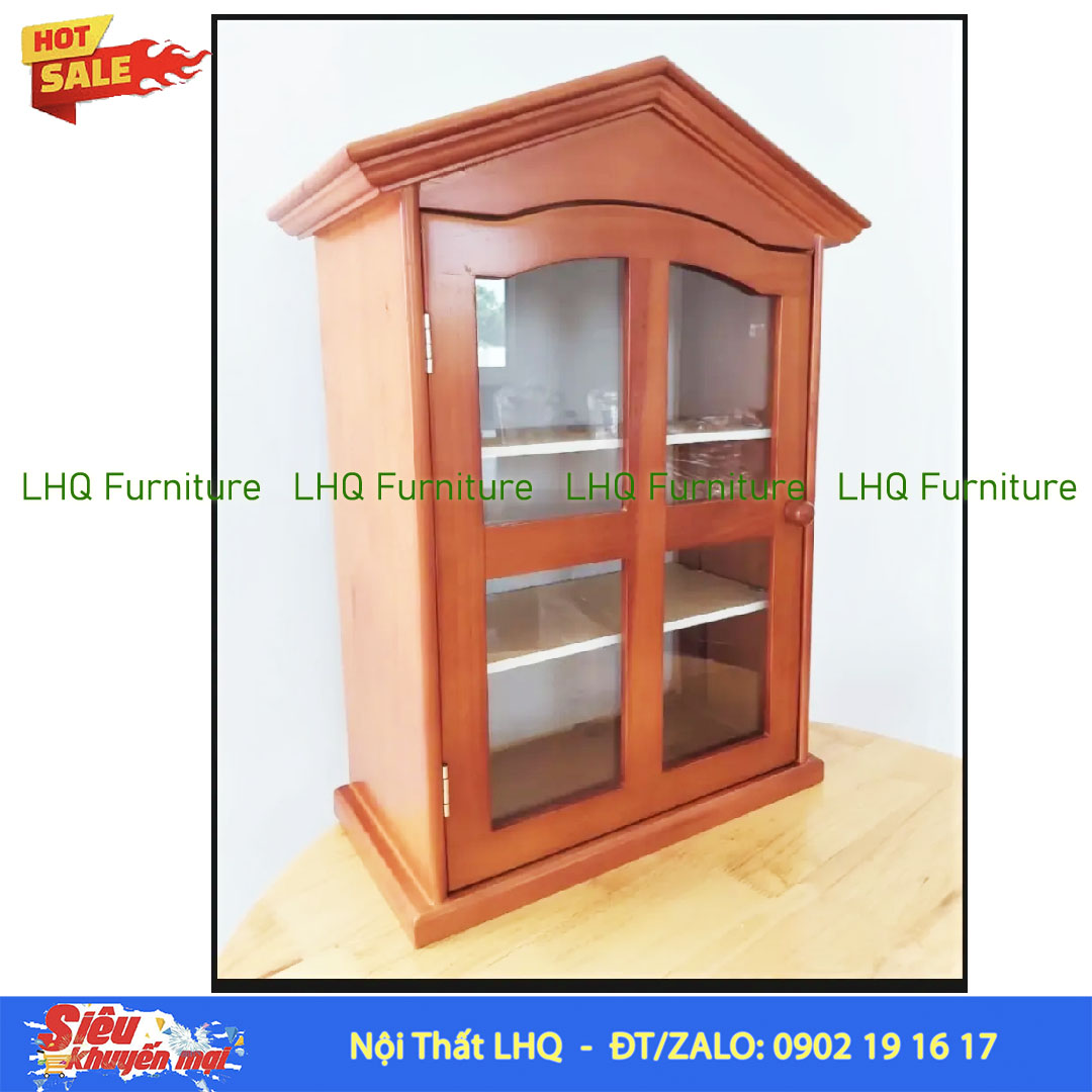 Tủ thuốc mái chéo không hộc, Gỗ thông cao cấp