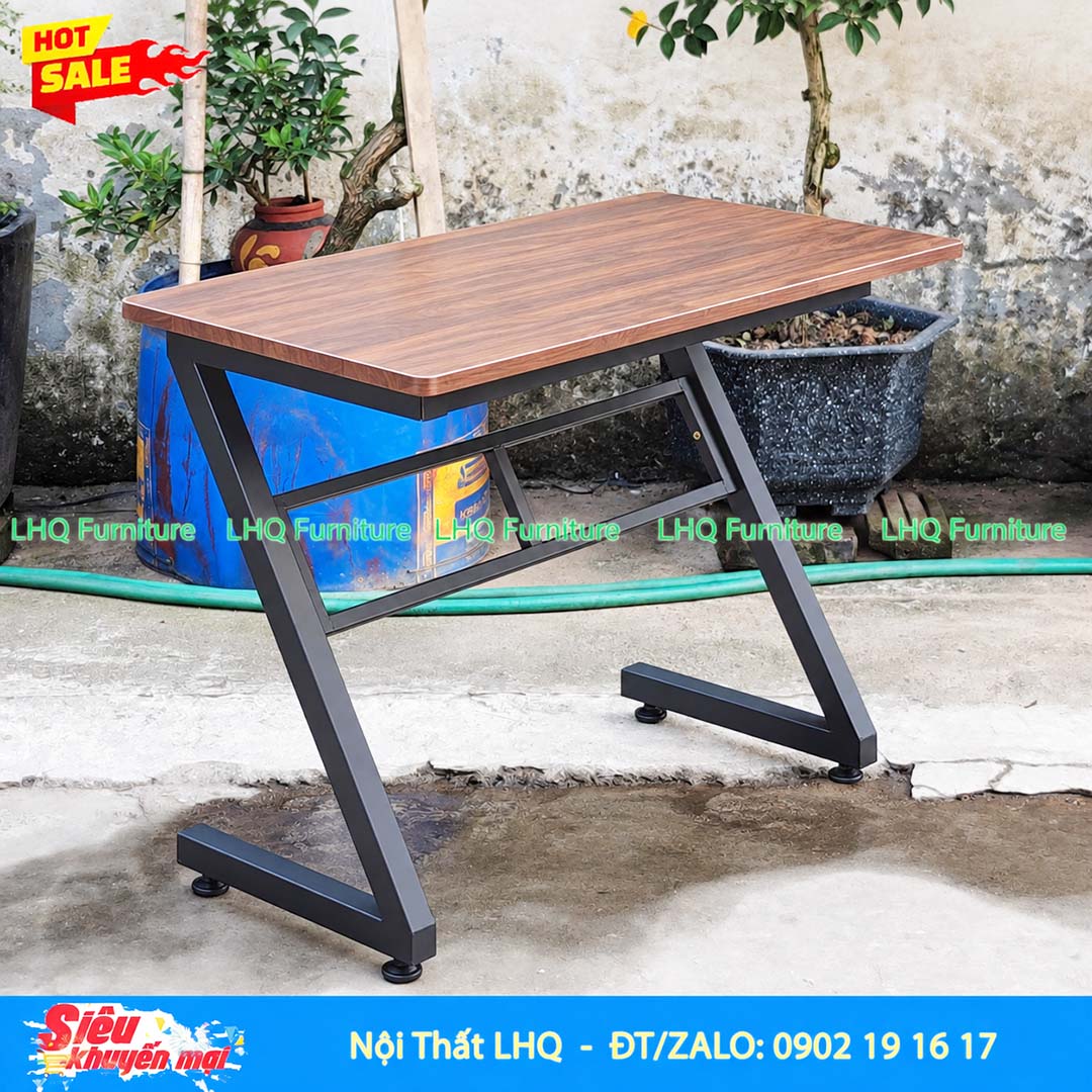 Bàn học chân sắt chữ Z 1m2 gỗ MDF – Thiết kế cá tính, tiện dụng