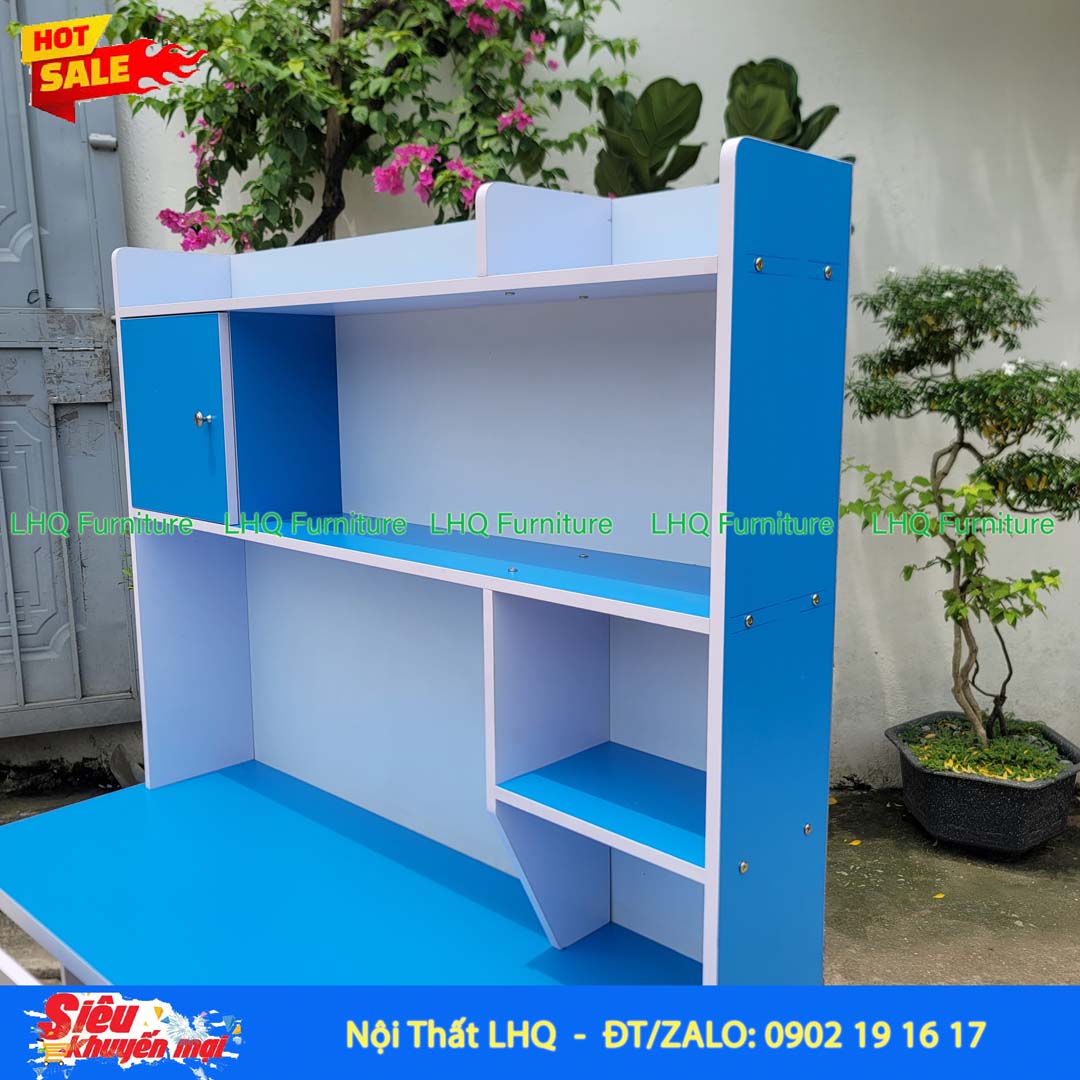 Bàn học sinh liền giá sách rộng 1m2 – Thiết kế tiện dụng cho bé