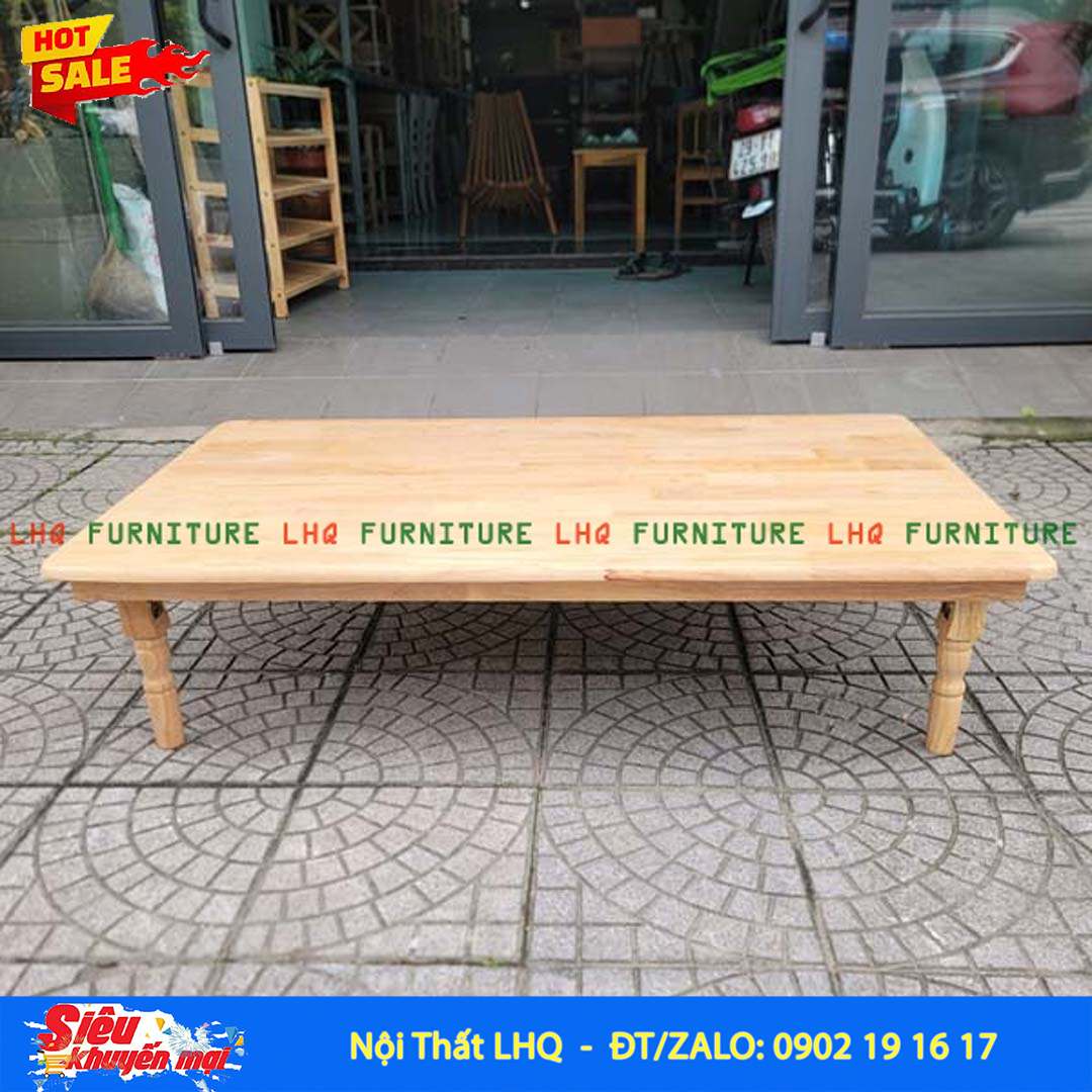 Bàn Trà Nhật Chân Tiện 70x1m2 Gỗ Cao Su | LHQ