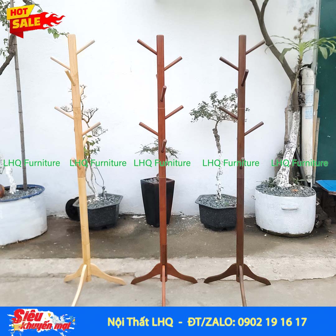 Cây Treo Quần Áo Số 4 Gỗ Cao Su | Nội Thất LHQ